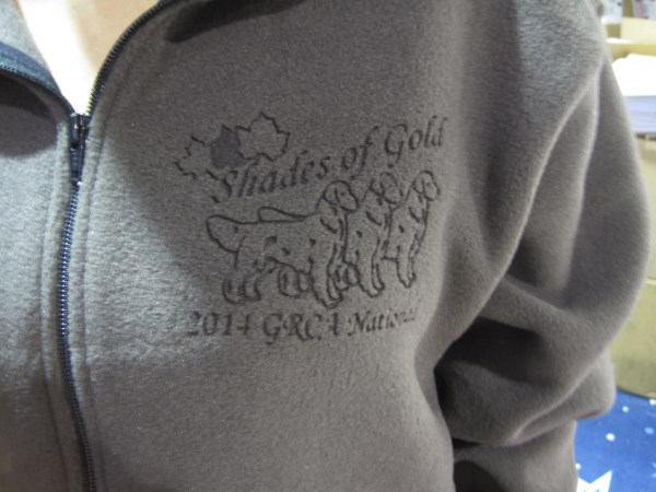 etched fleece dogs